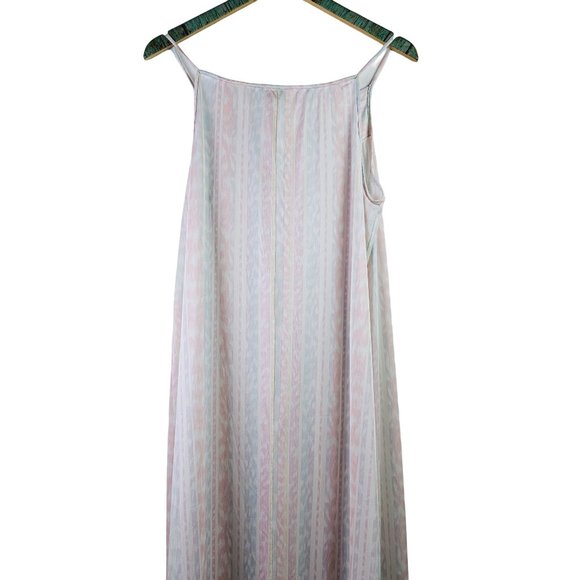 Vintage Vanity Fair Striped V-Neck Spaghetti Strap Silky Night Gown, USA, Sz M - Picture 4 of 8